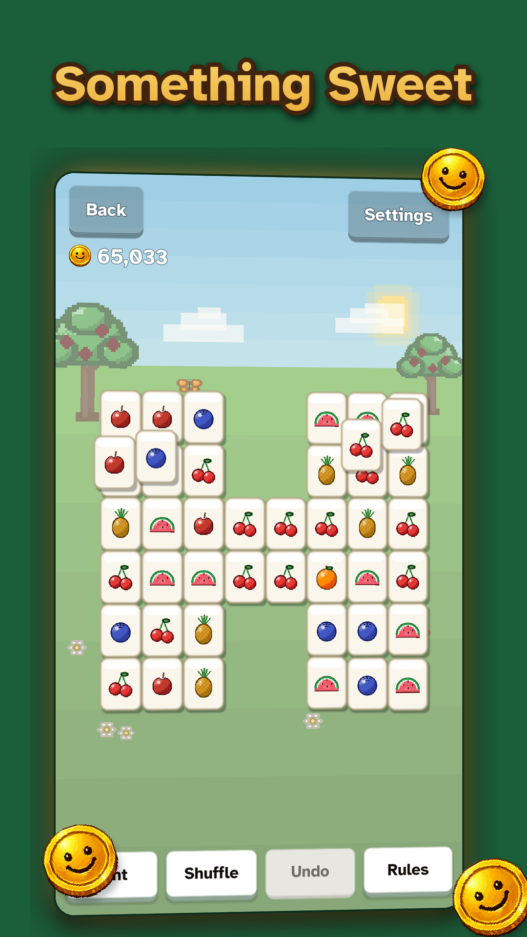 Porchlight Fruit Match, a board of sunny fruit tiles waiting to be paired up