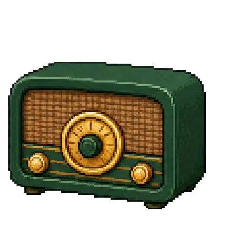 A small vintage radio playing on the porch