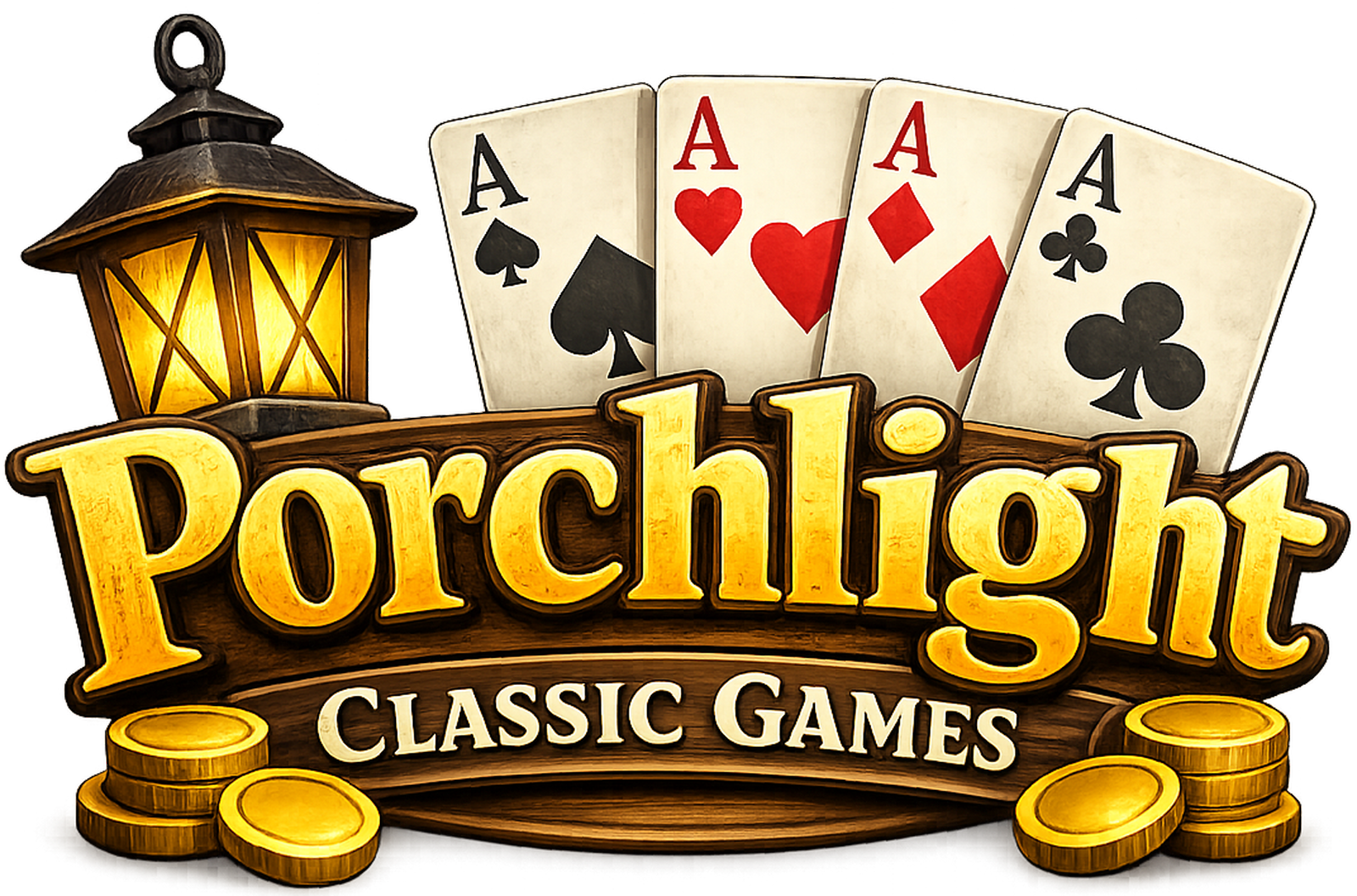 Porchlight Classic Games logo, a warm porch lamp above hand lettered type